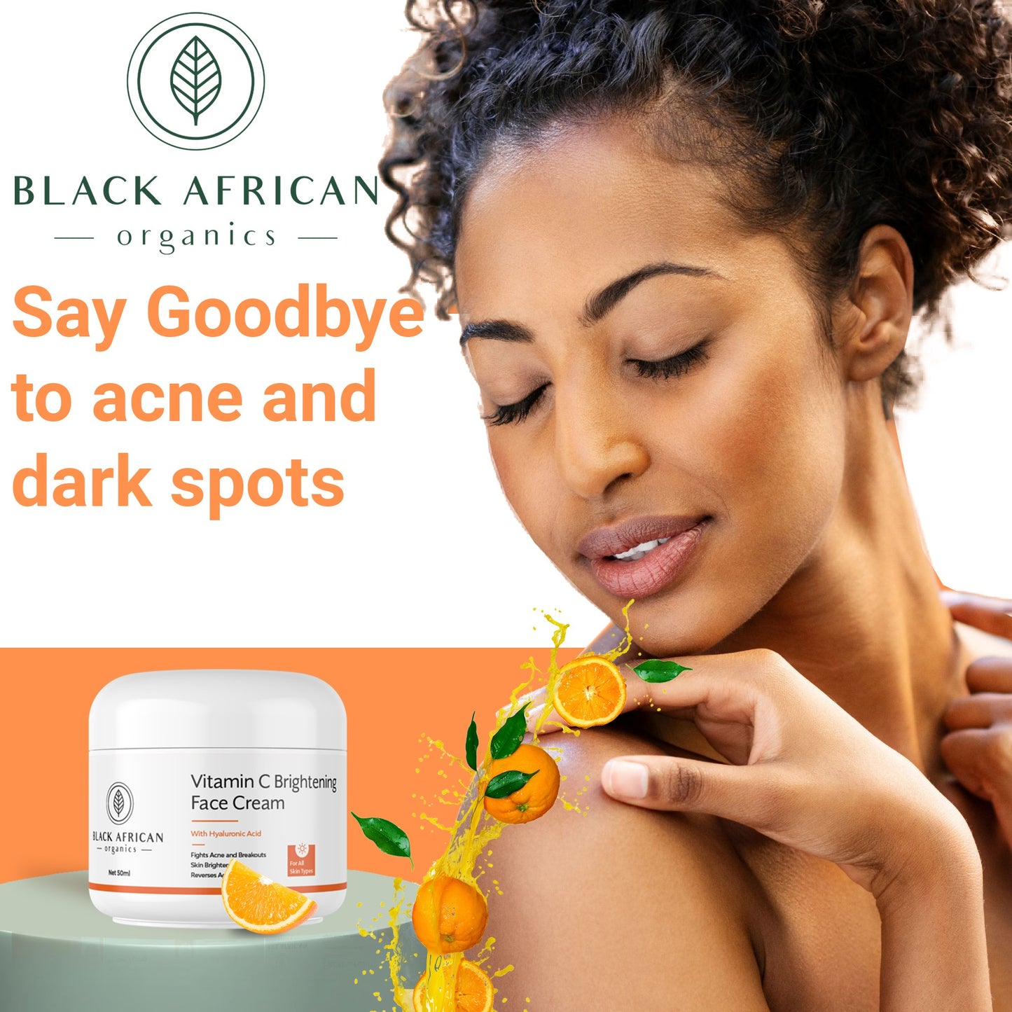 Vitamin C Natural Anti-Breakouts Face Clarifying Cream with Hyaluronic Acid