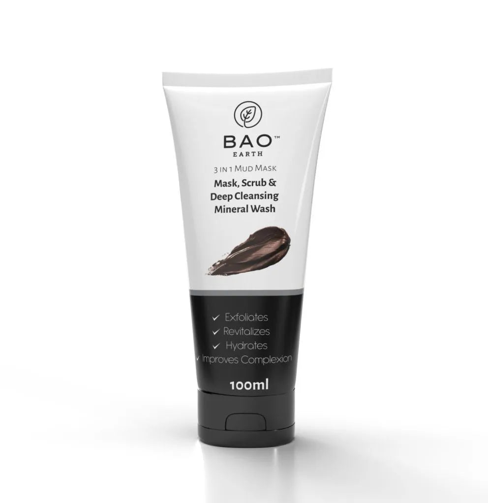 3-in-1 Activated Charcoal and Bentonite Clay Deep Cleanser | Mask + Scrub + Detox 100ml