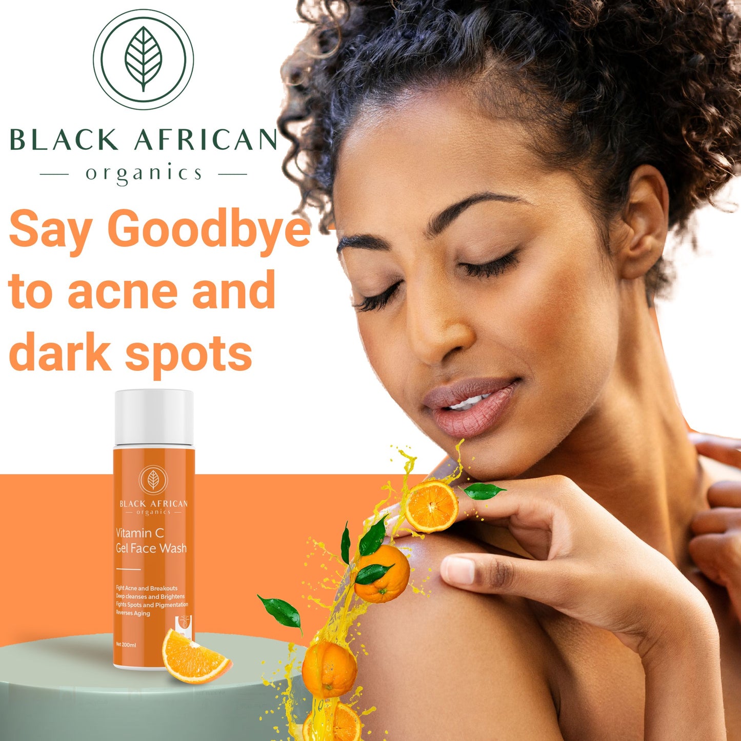 Vitamin C + Hyaluronic Acid Natural Face Cleansing Foaming Gel